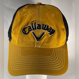 Gold Black Callaway Golf Hat Baseball Cap Adjustable Back